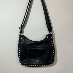 Jessica Simpson black white shoulder purse